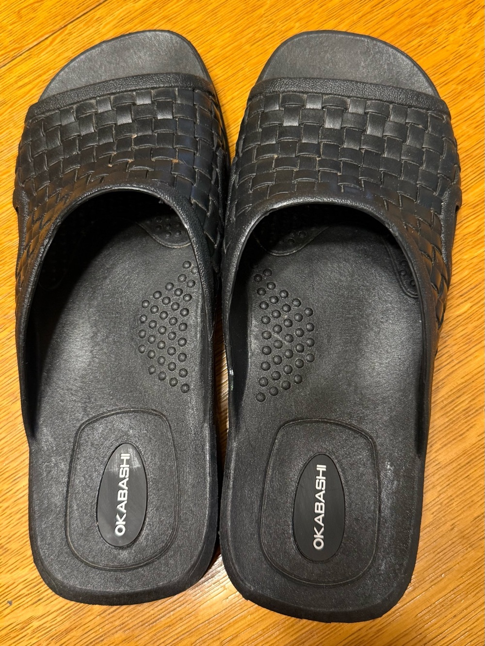 Okabashi Black Woven Slide Sandals